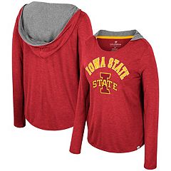 Women's Pressbox Cardinal Iowa State Cyclones Comfy Cord Vintage Wash Basic  Arch Pullover Sweatshirt 
