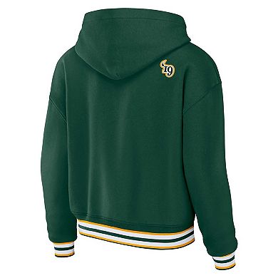 Women's WEAR by Erin Andrews Green Green Bay Packers Plus Size Lace-Up Pullover Hoodie