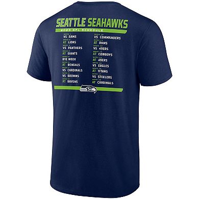 Men's Fanatics Branded College Navy/White Seattle Seahawks Two-Pack 2023 Schedule T-Shirt Combo Set
