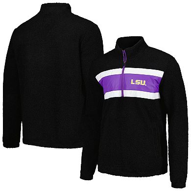 Men's G-III Sports by Carl Banks Black LSU Tigers Pinch Runner Half-Zip Top