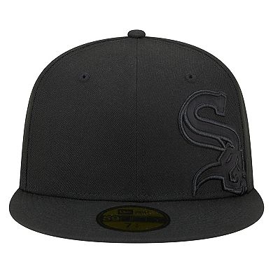Men's New Era Black Chicago White Sox Satin Peek 59FIFTY Fitted Hat