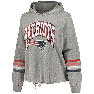 Women's '47 Heather Gray New England Patriots Plus Size Upland Bennett Pullover Hoodie
