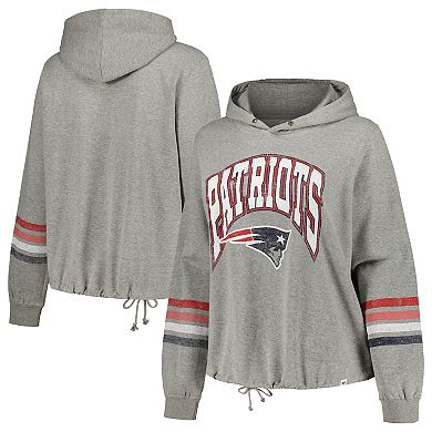 Women's '47 Heather Gray New England Patriots Plus Size Upland Bennett Pullover Hoodie