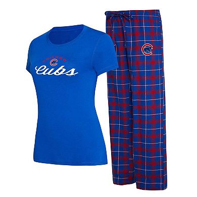 Women's Concepts Sport Royal/Red Chicago Cubs Arctic T-Shirt & Flannel Pants Sleep Set