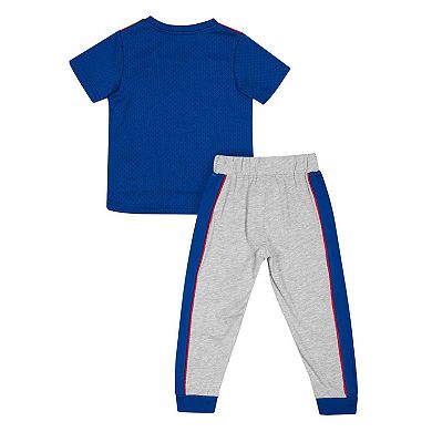 Toddler Colosseum Royal/Heather Gray Kansas Jayhawks Ka-Boot-It Jersey & Pants Set