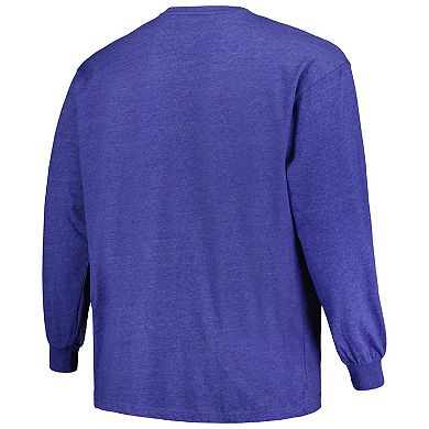 Men's Profile Heather Royal Seattle Seahawks Big & Tall Throwback Long Sleeve T-Shirt