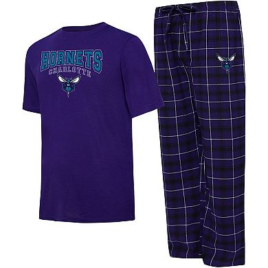 Men's College Concepts Purple/Black Charlotte Hornets Arctic T-Shirt ...