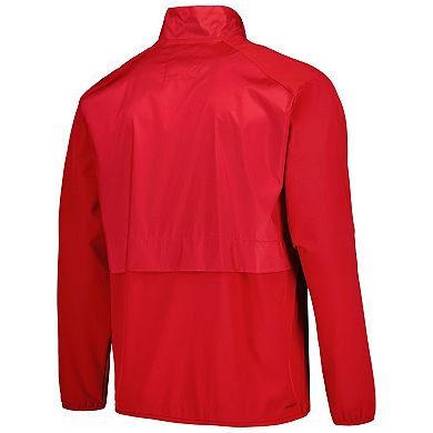 Men's adidas Red Miami University RedHawks Sideline AEROREADY Raglan Quarter-Zip Jacket