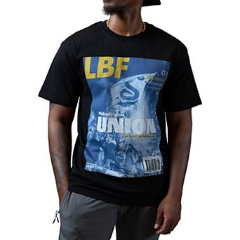 Men's Black Live Breathe Futbol x Philadelphia Union Magazine T-Shirt