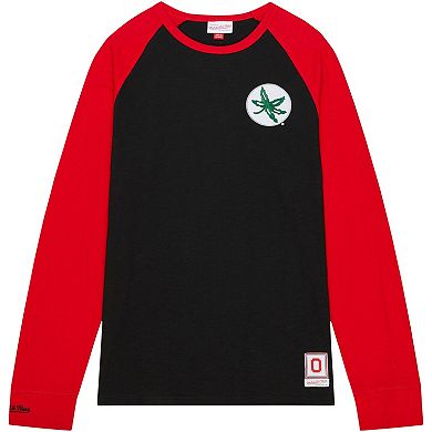 Men's Mitchell & Ness Black Ohio State Buckeyes Legendary Slub Raglan Long Sleeve T-Shirt