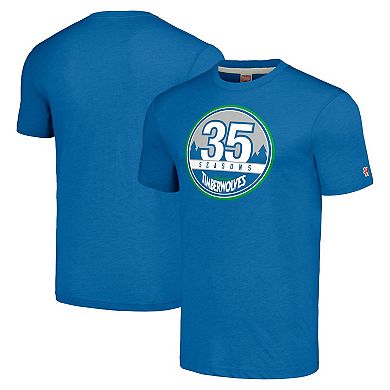 Unisex Homage  Royal Minnesota Timberwolves 35th Anniversary Hardwood Classics 35 Seasons Tri-Blend T-Shirt