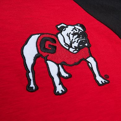 Men's Mitchell & Ness Red Georgia Bulldogs Legendary Slub Raglan Long Sleeve T-Shirt