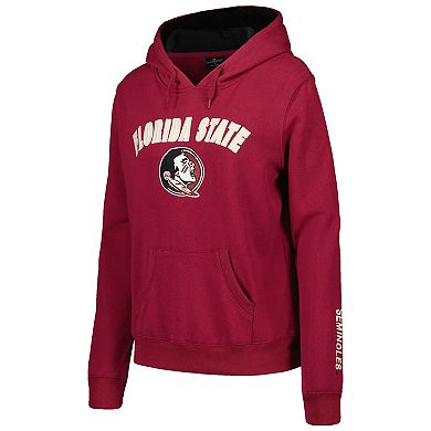 Women's Colosseum Garnet Florida State Seminoles Arch & Logo Pullover Hoodie