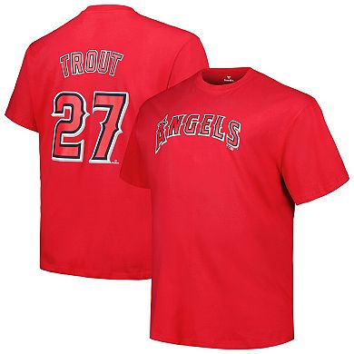 Men's Mike Trout Red Los Angeles Angels Big & Tall Name & Number T-Shirt