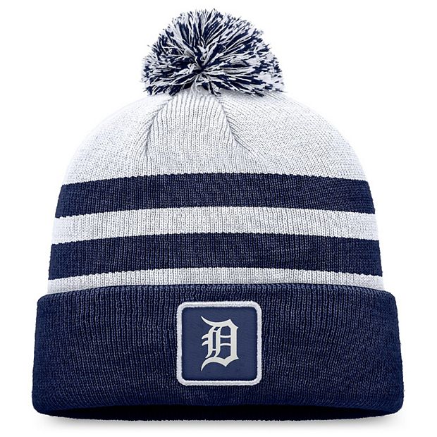 Men s Fanatics Branded Gray Detroit Tigers Cuffed Knit Hat with Pom