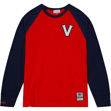 Men's Mitchell & Ness Orange Virginia Cavaliers Legendary Slub Raglan Long Sleeve T-Shirt