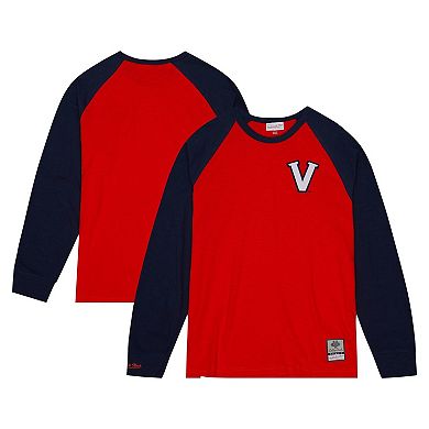 Men's Mitchell & Ness Orange Virginia Cavaliers Legendary Slub Raglan Long Sleeve T-Shirt