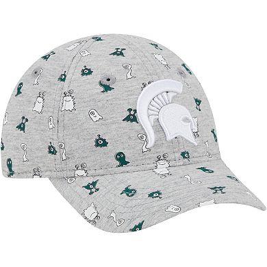 Toddler New Era Heather Gray Michigan State Spartans Allover Print Critter 9FORTY Flex Hat