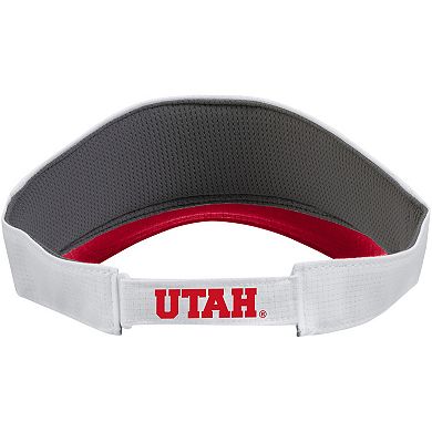 Men's Under Armour White Utah Utes Logo Performance Adjustable Visor