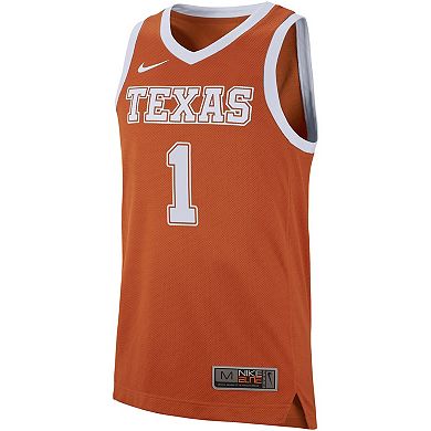 Men's Nike #1 Texas Orange Texas Longhorns Replica Jersey