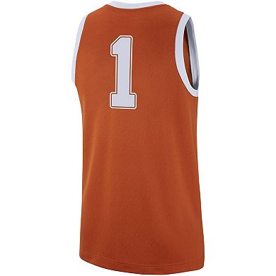 Men's Nike #1 Texas Orange Texas Longhorns Replica Jersey