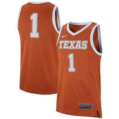Men's Nike #1 Texas Orange Texas Longhorns Replica Jersey