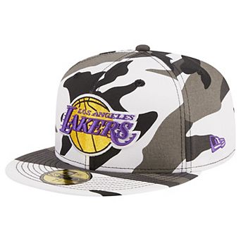 Men's New Era Los Angeles Lakers Snow Camo 59FIFTY Fitted Hat