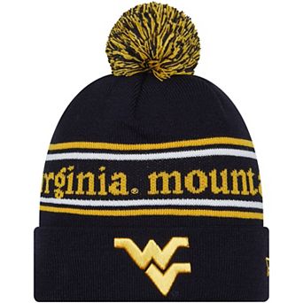 Men's New Era Navy West Virginia Mountaineers Marquee Cuffed Knit Hat with Pom