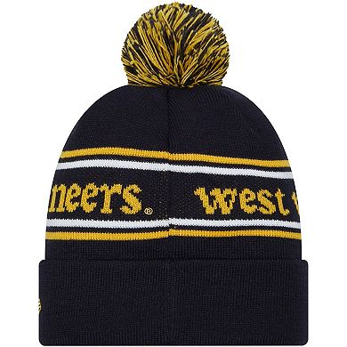 Men's New Era Navy West Virginia Mountaineers Marquee Cuffed Knit Hat with Pom