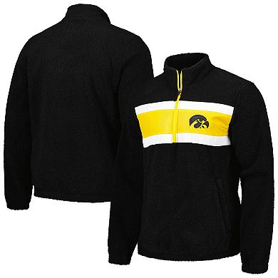 Men's G-III Sports by Carl Banks Black Iowa Hawkeyes Pinch Runner Half-Zip Top