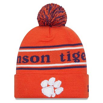 Men's New Era Orange Clemson Tigers Marquee Cuffed Knit Hat with Pom