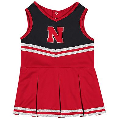 Girls Infant Colosseum Scarlet Nebraska Huskers Time For Recess Cheer Dress
