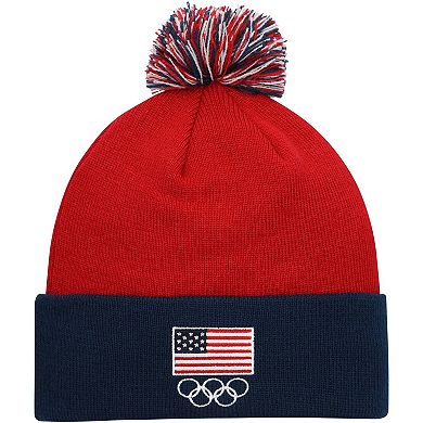 Youth Red Team USA Cuffed Knit Hat with Pom