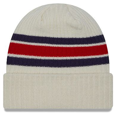 Men's New Era Cream Ole Miss Rebels Vintage Cuffed Knit Hat