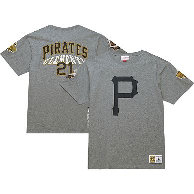 Men's Mitchell & Ness Roberto Clemente Gray Pittsburgh Pirates Legends Collection Player T-Shirt
