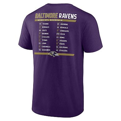 Men's Fanatics Branded Purple/White Baltimore Ravens Two-Pack 2023 Schedule T-Shirt Combo Set