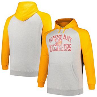 Men's Profile Heather Gray/Tennessee Orange Tampa Bay Buccaneers Big & Tall Favorite Arch Throwback Raglan Pullover Hoodie