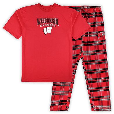 Men's Profile Red/Black Wisconsin Badgers Big & Tall 2-Pack T-Shirt & Flannel Pants Set