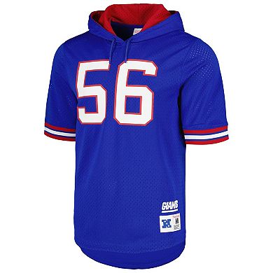 Men's Mitchell & Ness Lawrence Taylor Royal New York Giants Retired Player Name & Number Mesh Hoodie T-Shirt