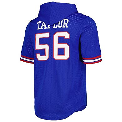 Men's Mitchell & Ness Lawrence Taylor Royal New York Giants Retired Player Name & Number Mesh Hoodie T-Shirt
