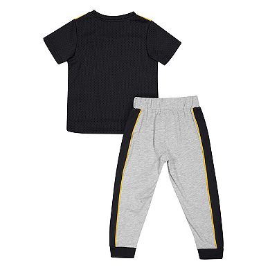 Toddler Colosseum Black/Heather Gray Iowa Hawkeyes Ka-Boot-It Jersey & Pants Set