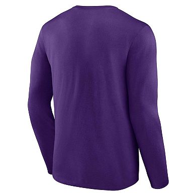 Men's Profile Purple LSU Tigers Big & Tall Two-Hit Graphic Long Sleeve T-Shirt