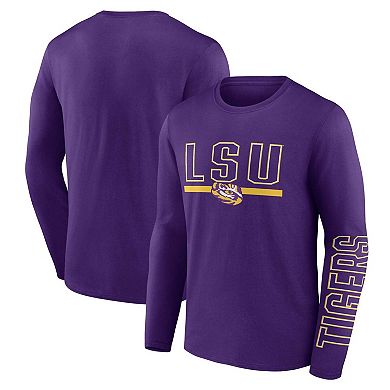 Men's Profile Purple LSU Tigers Big & Tall Two-Hit Graphic Long Sleeve T-Shirt
