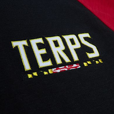 Men's Mitchell & Ness Black Maryland Terrapins Legendary Slub Raglan Long Sleeve T-Shirt
