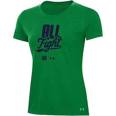 Women's Under Armour Kelly Green Notre Dame Fighting Irish All Fight T-Shirt