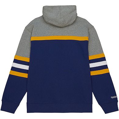 Men's Mitchell & Ness Navy West Virginia Mountaineers Head Coach Pullover Hoodie