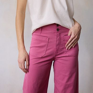 Petite LC Lauren Conrad Super High Rise Wide Leg Crop Pants