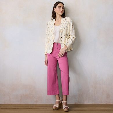 Petite LC Lauren Conrad Super High Rise Wide Leg Crop Pants