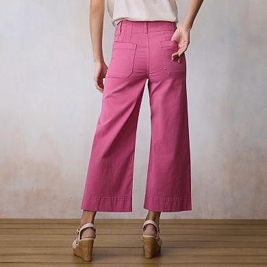 Petite LC Lauren Conrad Super High Rise Wide Leg Crop Pants