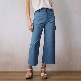 Petite LC Lauren Conrad Super High Rise Wide Leg Crop Pants